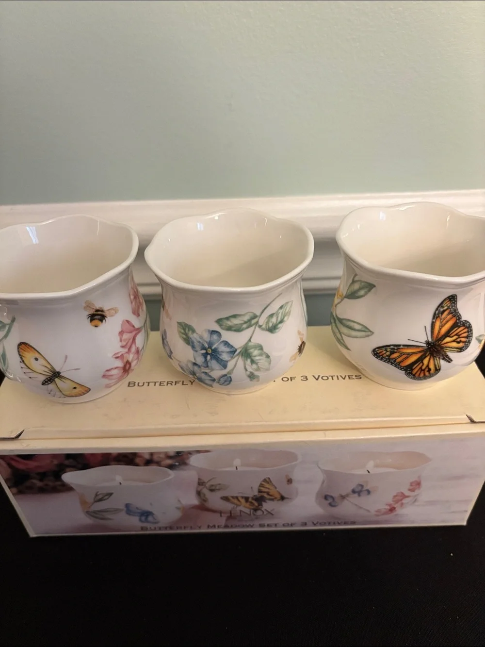 Lenox Butterfly Meadow White Ceramic Votive Set (3-Pack)